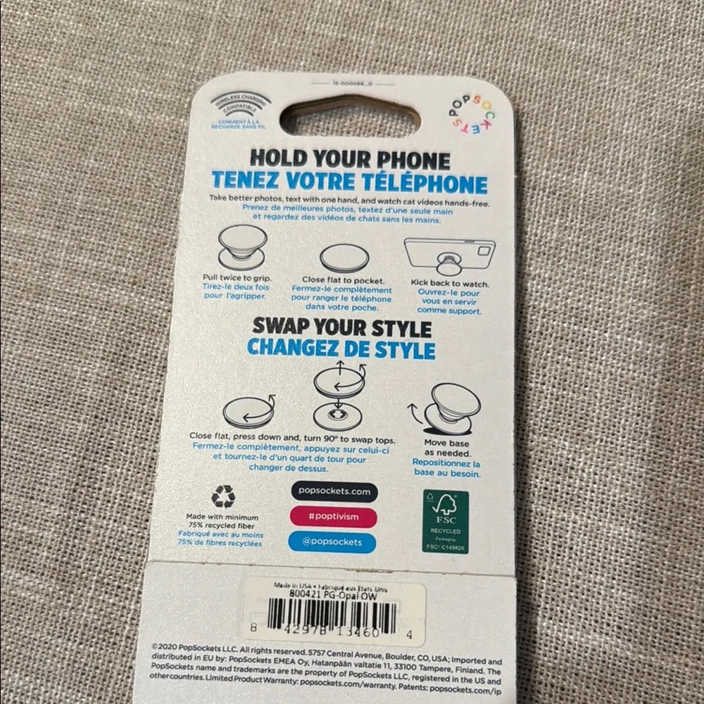 PopSocket Silver Phone Grip Cover
